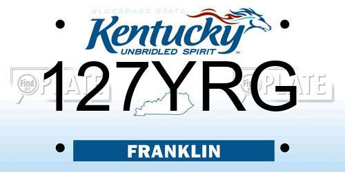 127YRG Kentucky License Plate