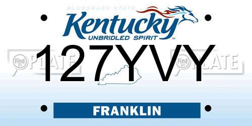 127YVY Kentucky License Plate