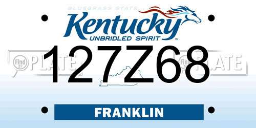 127Z68 Kentucky License Plate