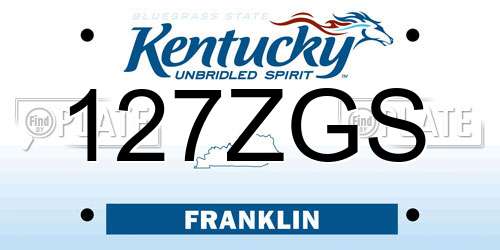 127ZGS Kentucky License Plate