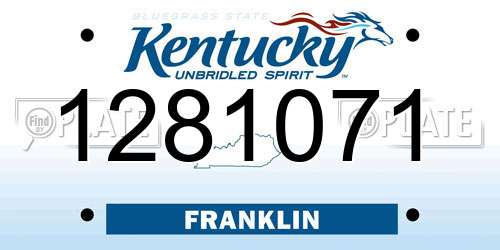 1281071 Kentucky License Plate