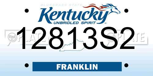 12813S2 Kentucky License Plate