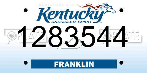 1283544 Kentucky License Plate