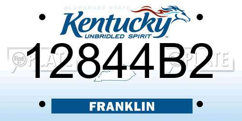 12844B2 Kentucky License Plate