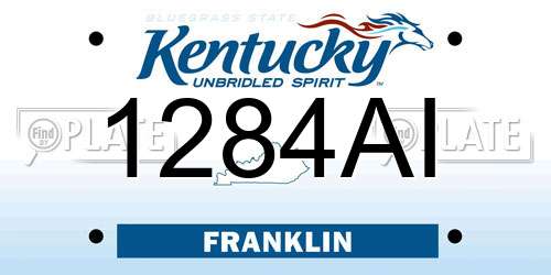 1284AI Kentucky License Plate