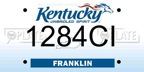 1284CI Kentucky License Plate