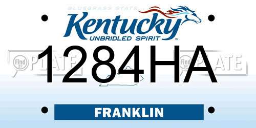 1284HA Kentucky License Plate