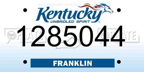 1285044 Kentucky License Plate