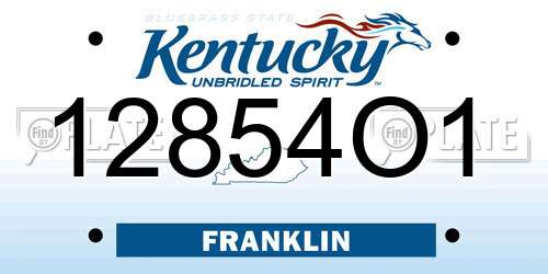 12854O1 Kentucky License Plate