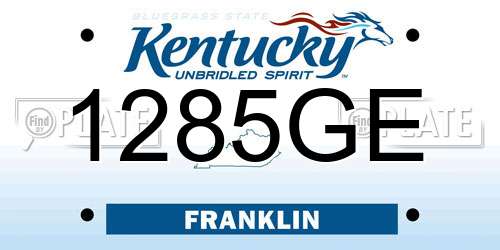 1285GE Kentucky License Plate