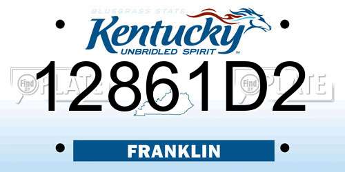 12861D2 Kentucky License Plate