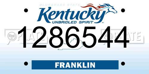 1286544 Kentucky License Plate
