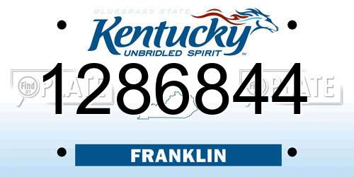 1286844 Kentucky License Plate