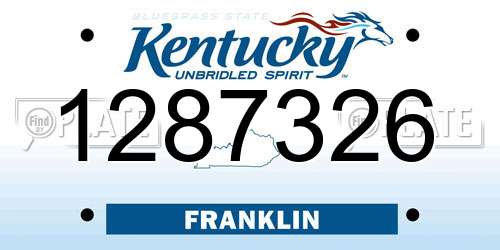 1287326 Kentucky License Plate