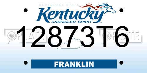 12873T6 Kentucky License Plate