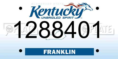1288401 Kentucky License Plate