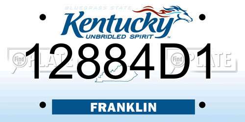 12884D1 Kentucky License Plate