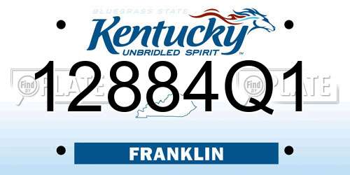 12884Q1 Kentucky License Plate