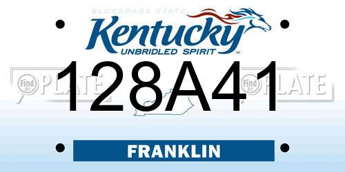 128A41 Kentucky License Plate