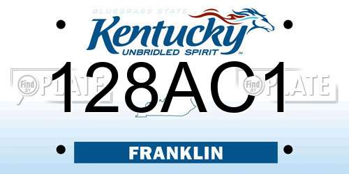128AC1 Kentucky License Plate