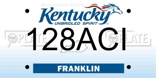 128ACI Kentucky License Plate