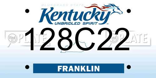 128C22 Kentucky License Plate