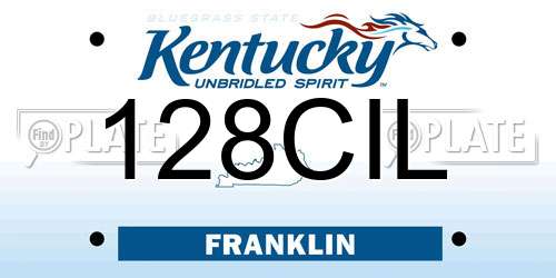 128CIL Kentucky License Plate