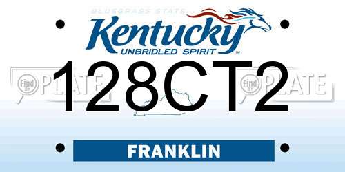 128CT2 Kentucky License Plate