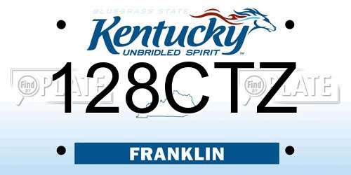 128CTZ Kentucky License Plate