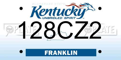 128CZ2 Kentucky License Plate