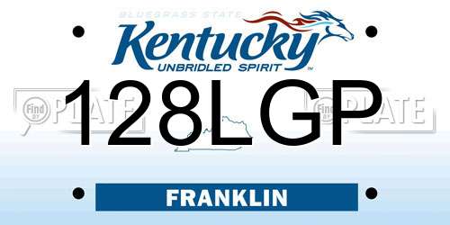 128LGP Kentucky License Plate