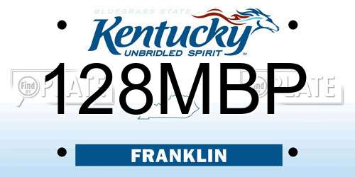 128MBP Kentucky License Plate