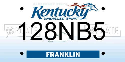 128NB5 Kentucky License Plate