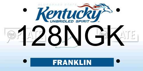 128NGK Kentucky License Plate