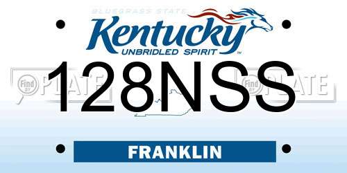 128NSS Kentucky License Plate