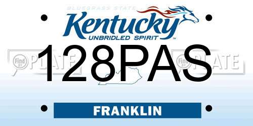 128PAS Kentucky License Plate
