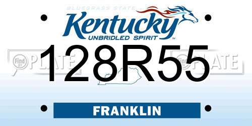 128R55 Kentucky License Plate