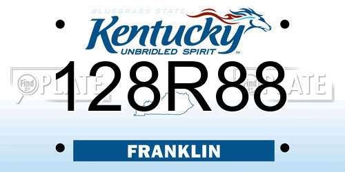 128R88 Kentucky License Plate