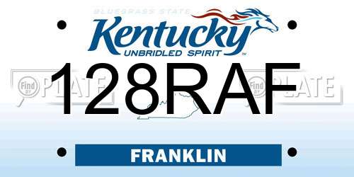 128RAF Kentucky License Plate
