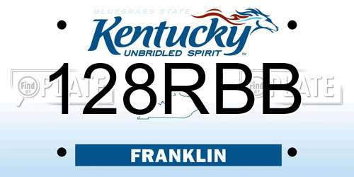 128RBB Kentucky License Plate