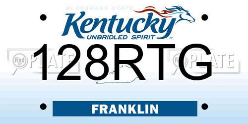 128RTG Kentucky License Plate