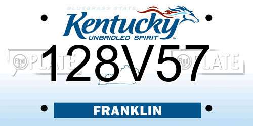 128V57 Kentucky License Plate