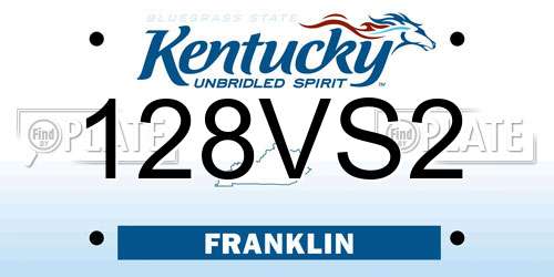 128VS2 Kentucky License Plate