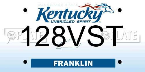 128VST Kentucky License Plate