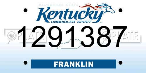 1291387 Kentucky License Plate