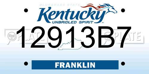 12913B7 Kentucky License Plate