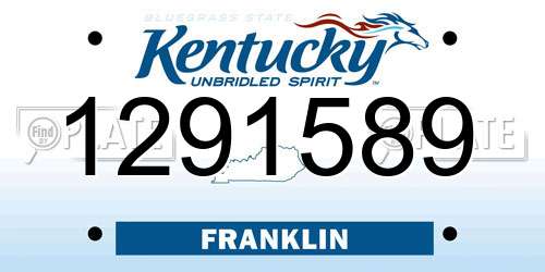 1291589 Kentucky License Plate