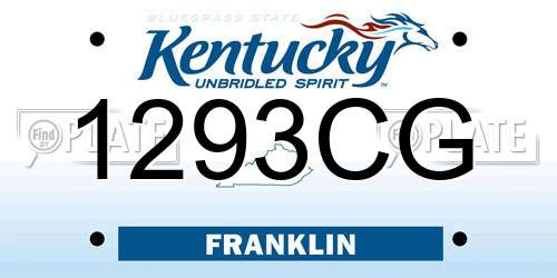 1293CG Kentucky License Plate