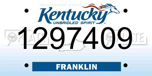 1297409 Kentucky License Plate