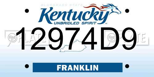 12974D9 Kentucky License Plate